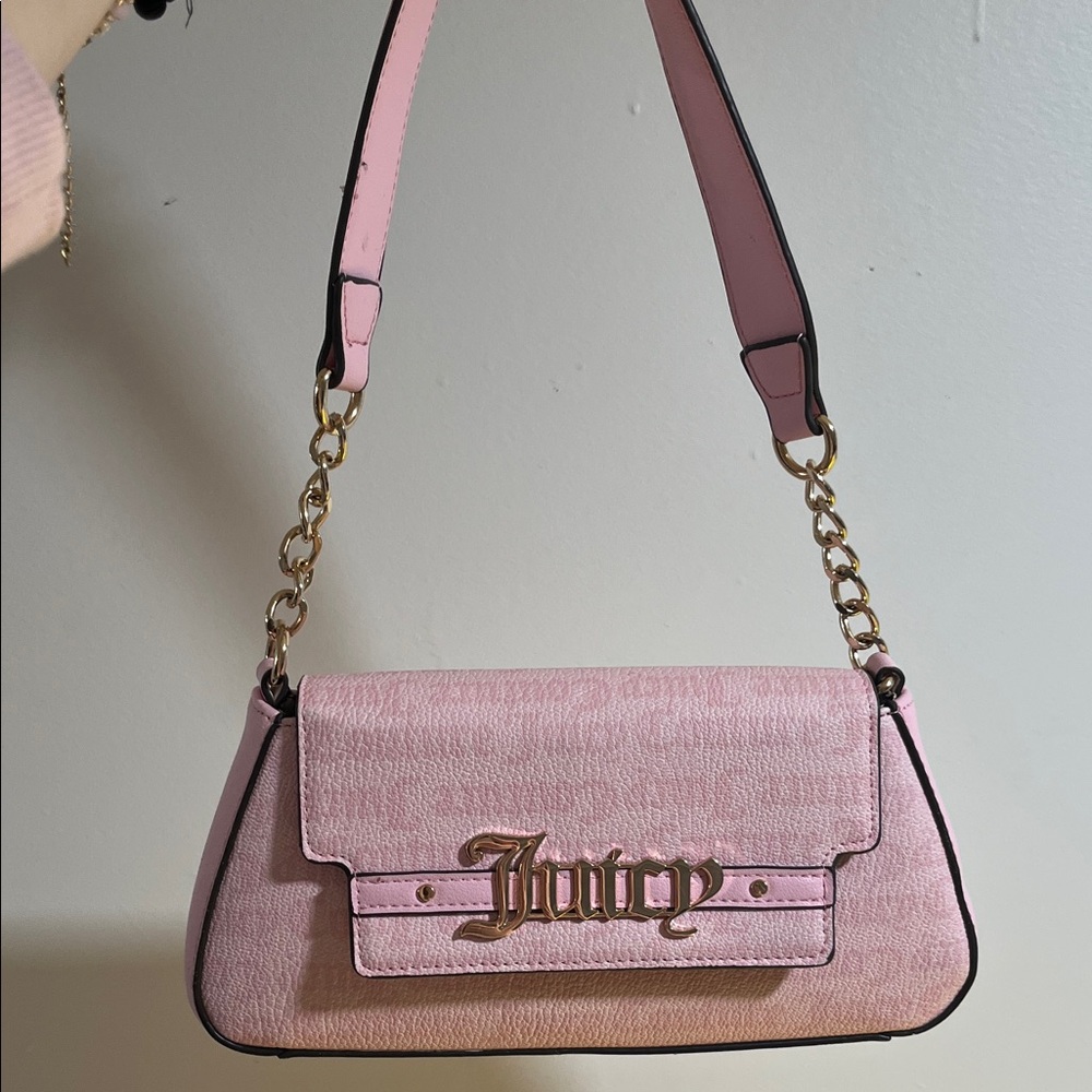 Juicy Couture Light Pink Shoulder Bag with Gold Logo